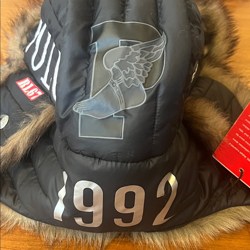 Polo Ralph Lauren Puffer Trapper Hat 1992 P Wing Stadium USA Winter Small / Med - Picture 8 of 16